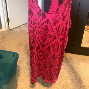 Pink and black Aztec tank